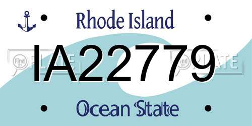 IA22779 Rhode Island License Plate
