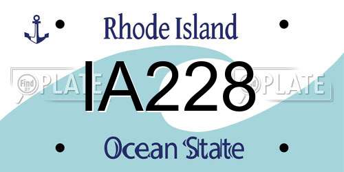 IA228 Rhode Island License Plate