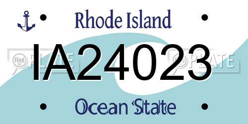 IA24023 Rhode Island License Plate