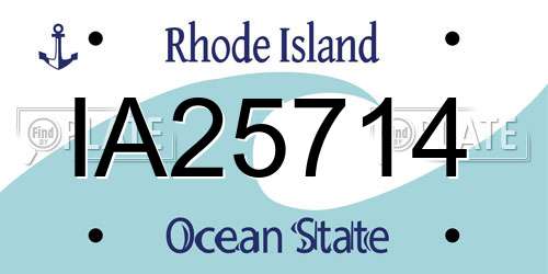 IA25714 Rhode Island License Plate