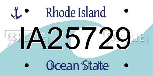 IA25729 Rhode Island License Plate