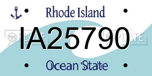IA25790 Rhode Island License Plate