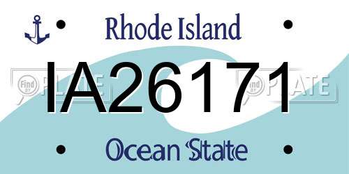 IA26171 Rhode Island License Plate