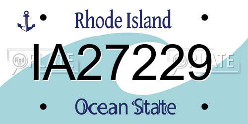 IA27229 Rhode Island License Plate