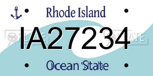 IA27234 Rhode Island License Plate