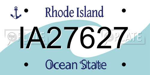 IA27627 Rhode Island License Plate