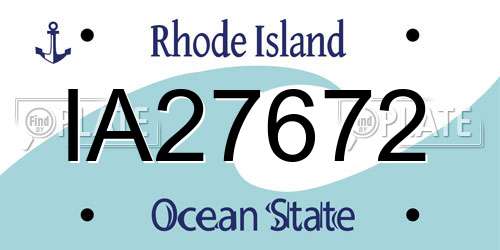 IA27672 Rhode Island License Plate