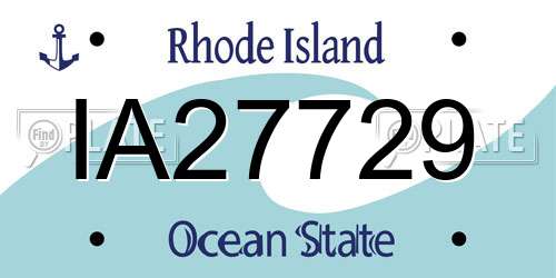 IA27729 Rhode Island License Plate