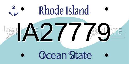 IA27779 Rhode Island License Plate