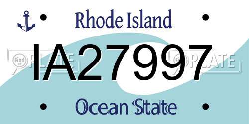 IA27997 Rhode Island License Plate