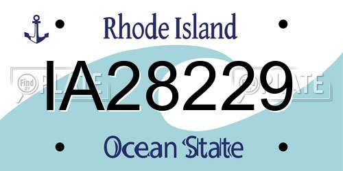 IA28229 Rhode Island License Plate