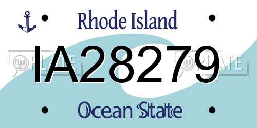 IA28279 Rhode Island License Plate