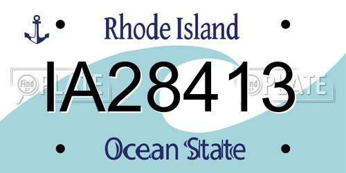 IA28413 Rhode Island License Plate