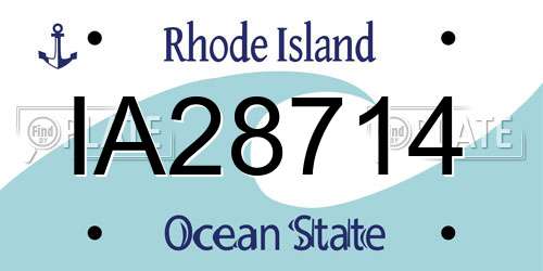 IA28714 Rhode Island License Plate