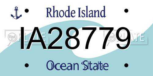 IA28779 Rhode Island License Plate