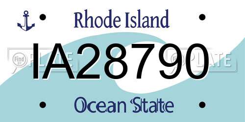 IA28790 Rhode Island License Plate