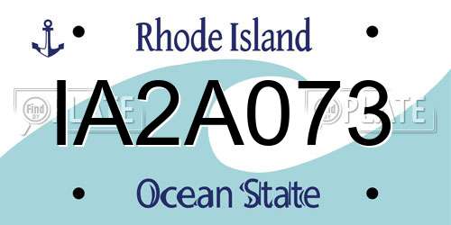 IA2A073 Rhode Island License Plate