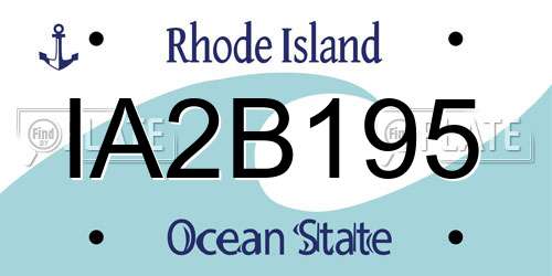 IA2B195 Rhode Island License Plate