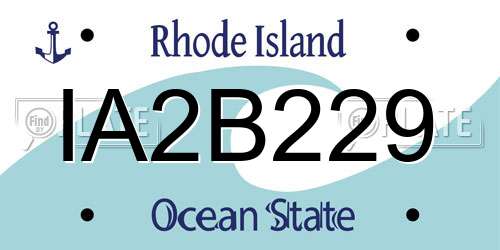 IA2B229 Rhode Island License Plate