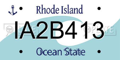 IA2B413 Rhode Island License Plate