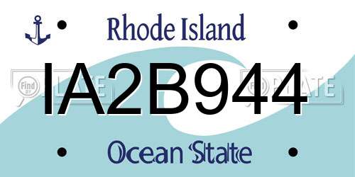 IA2B944 Rhode Island License Plate