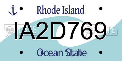 IA2D769 Rhode Island License Plate