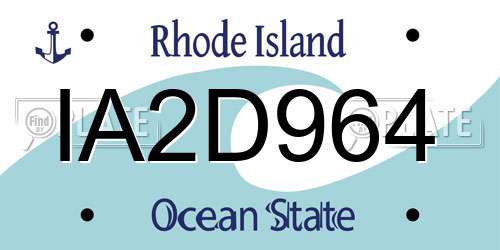 IA2D964 Rhode Island License Plate