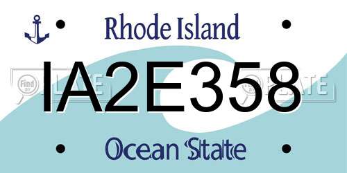 IA2E358 Rhode Island License Plate