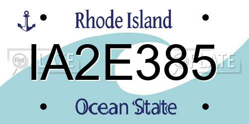IA2E385 Rhode Island License Plate