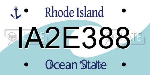 IA2E388 Rhode Island License Plate