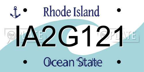 IA2G121 Rhode Island License Plate