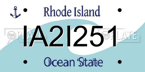 IA2I251 Rhode Island License Plate