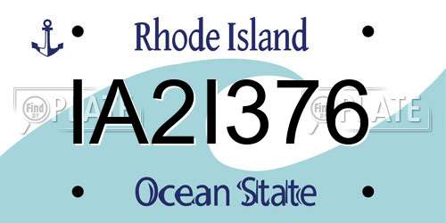 IA2I376 Rhode Island License Plate