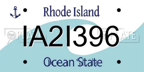 IA2I396 Rhode Island License Plate