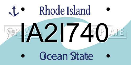 IA2I740 Rhode Island License Plate