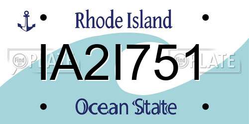 IA2I751 Rhode Island License Plate
