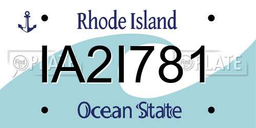 IA2I781 Rhode Island License Plate
