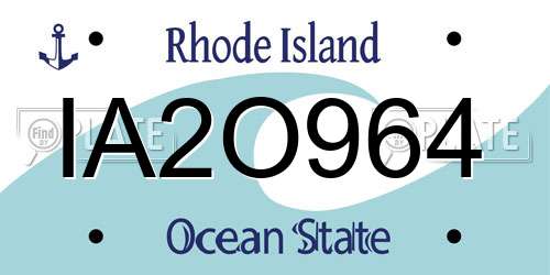IA2O964 Rhode Island License Plate