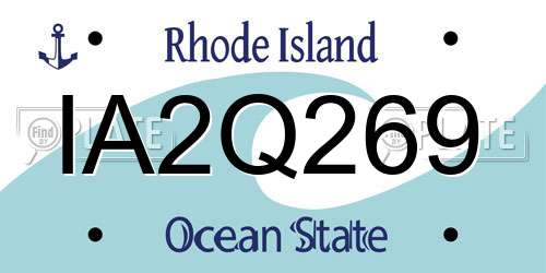IA2Q269 Rhode Island License Plate