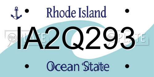 IA2Q293 Rhode Island License Plate