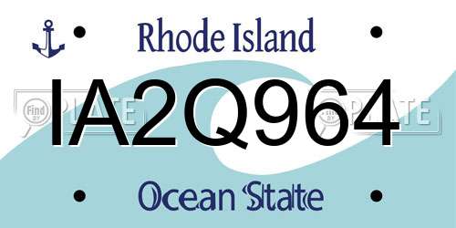 IA2Q964 Rhode Island License Plate