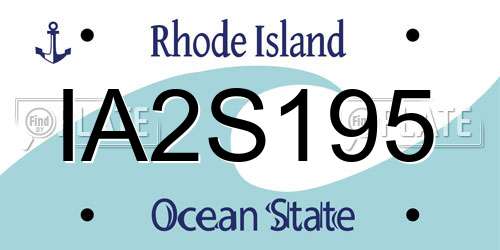 IA2S195 Rhode Island License Plate
