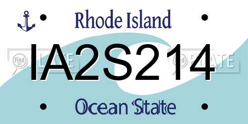 IA2S214 Rhode Island License Plate