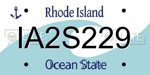 IA2S229 Rhode Island License Plate