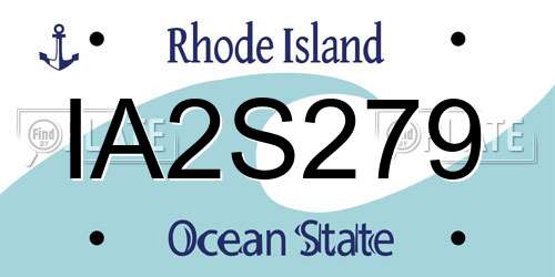 IA2S279 Rhode Island License Plate