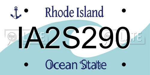 IA2S290 Rhode Island License Plate