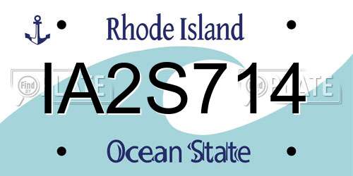 IA2S714 Rhode Island License Plate