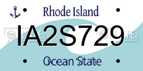 IA2S729 Rhode Island License Plate