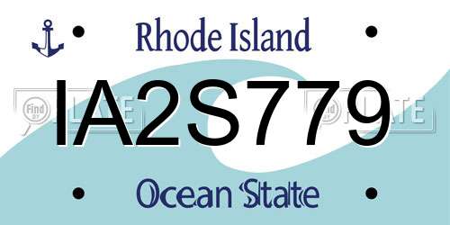 IA2S779 Rhode Island License Plate