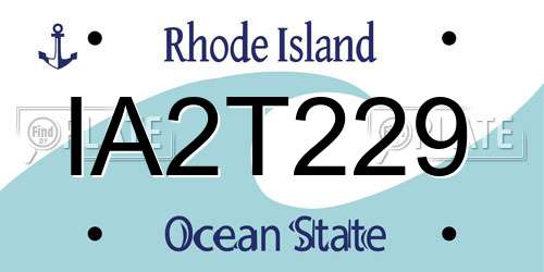IA2T229 Rhode Island License Plate
